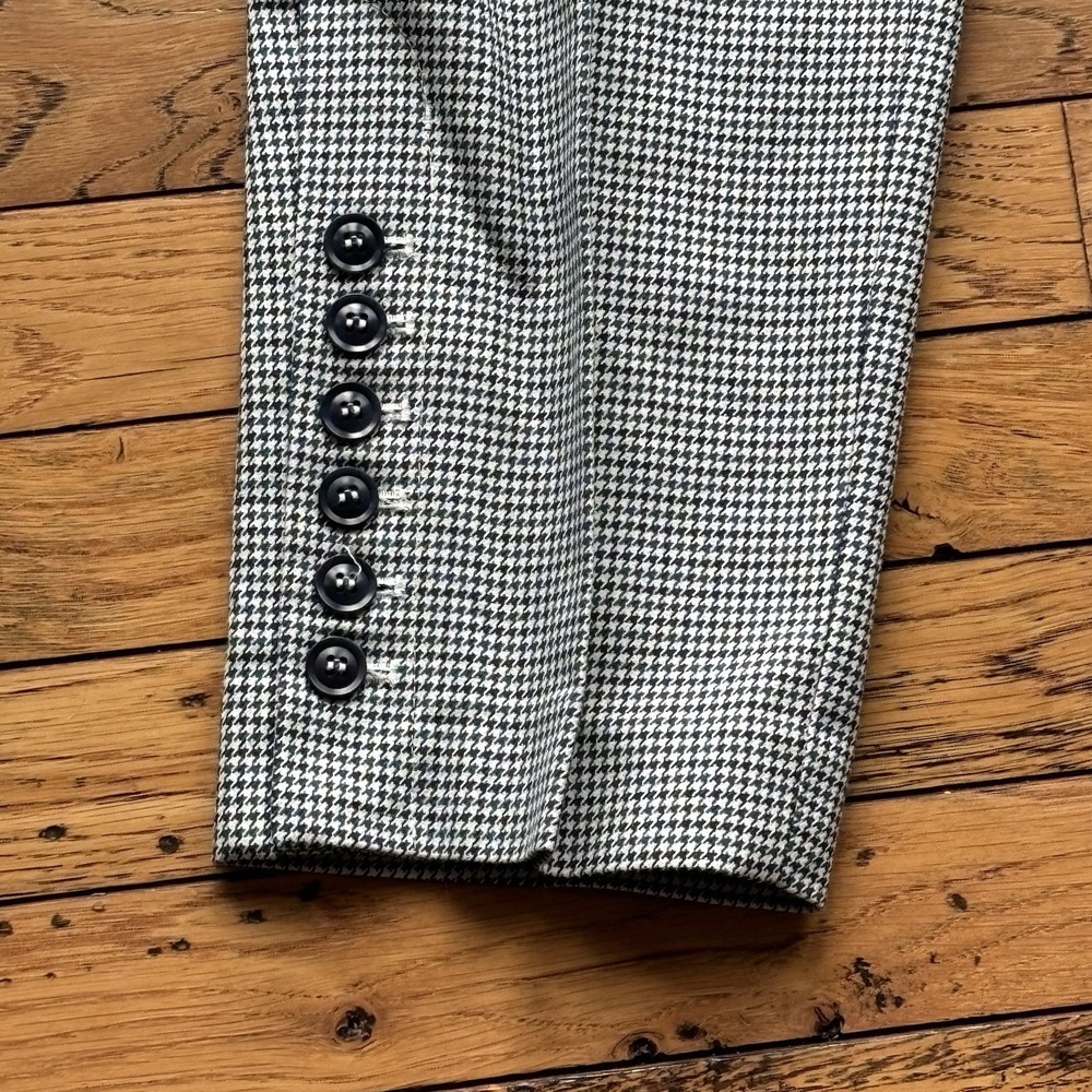Talbots Women's Pants Size 10 Chatham Button Ankles Green Houndstooth - Picture 6 of 10